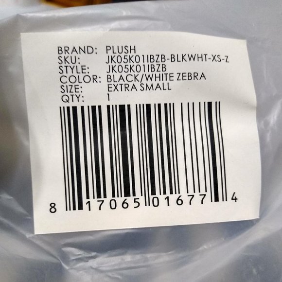 Plush Sherpa by Revolve Jacket Black and White Zebra Stripes Various Sizes - Picture 3 of 4